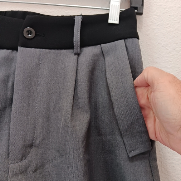 Shein Trouser Shorts Size 4 Belt Loops High Waist Pockets Grey - Picture 7 of 11